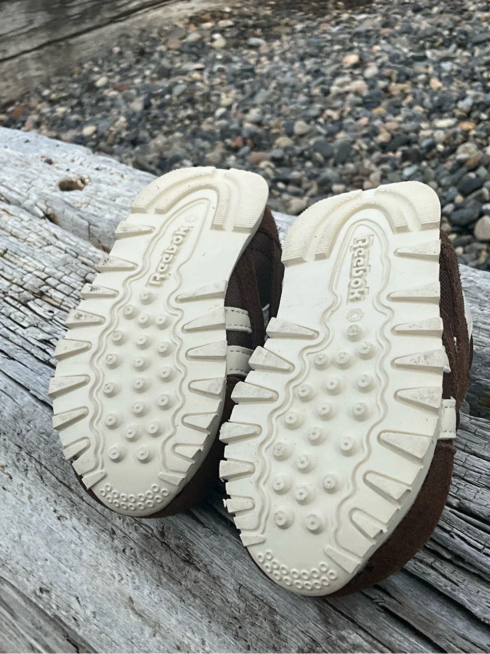 Reebok Baby Classic Athletic Shoes Brown Cream Suede Low Top Sneaker in Box Sz 4
